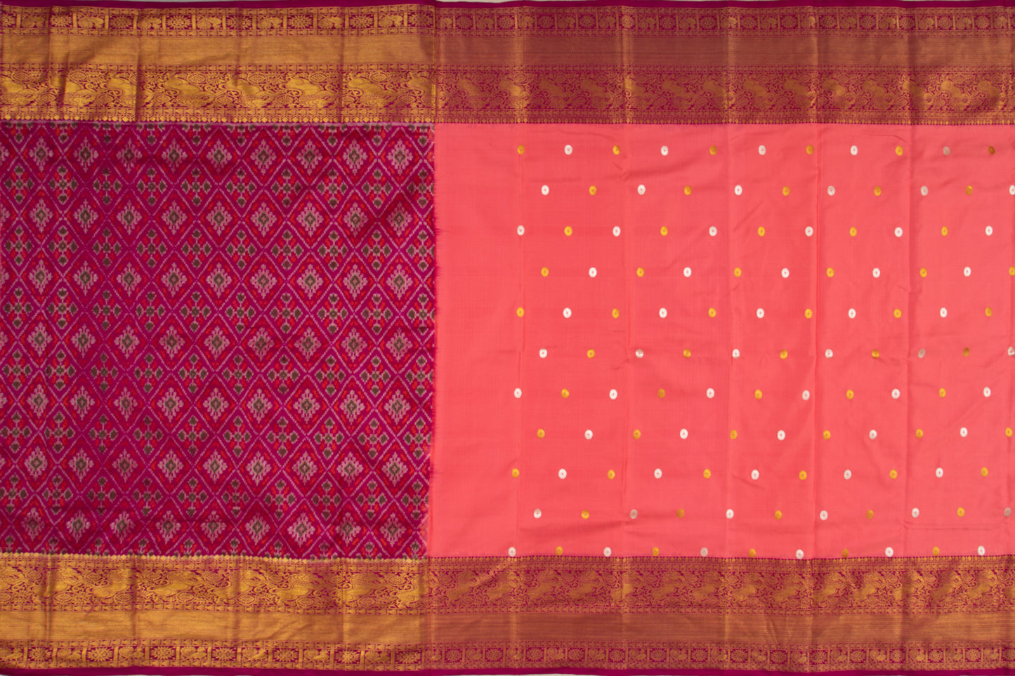 Kanchipuram Silk Twill Butta Pink Saree