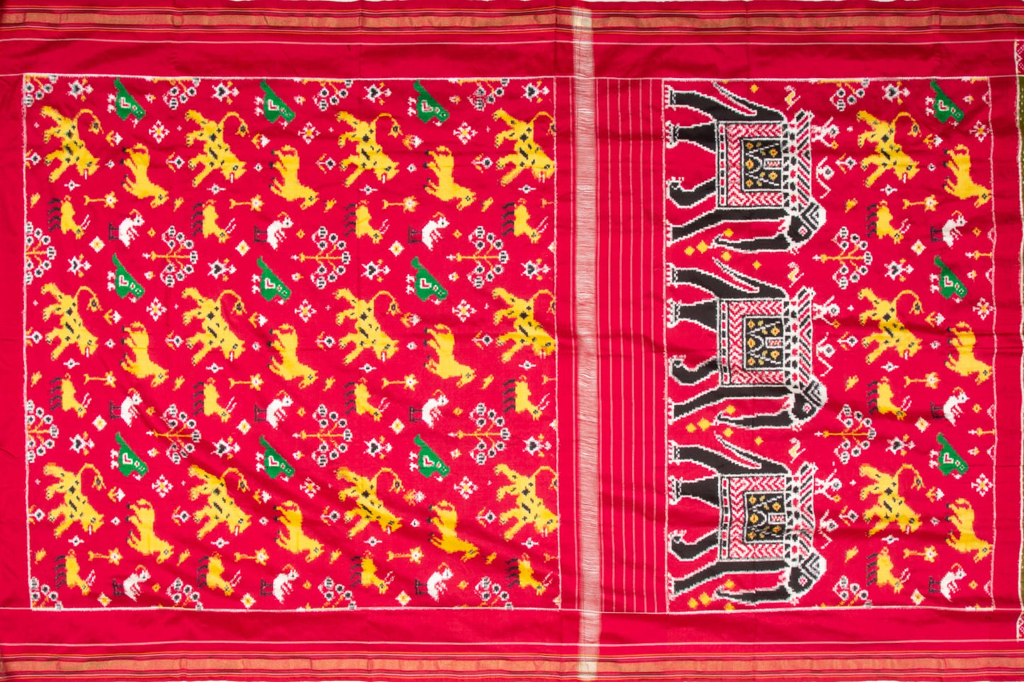 Pochampally Silk Ikat Green Saree