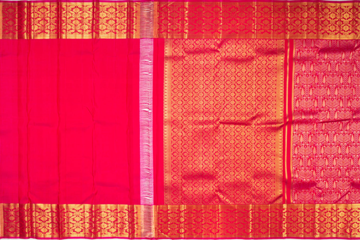 Kanchipuram Silk Brocade Pink Saree
