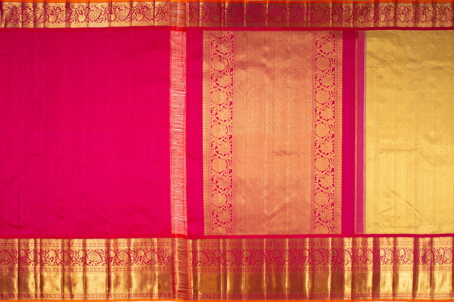 Kanchipuram Silk Tissue Checks Gold Saree