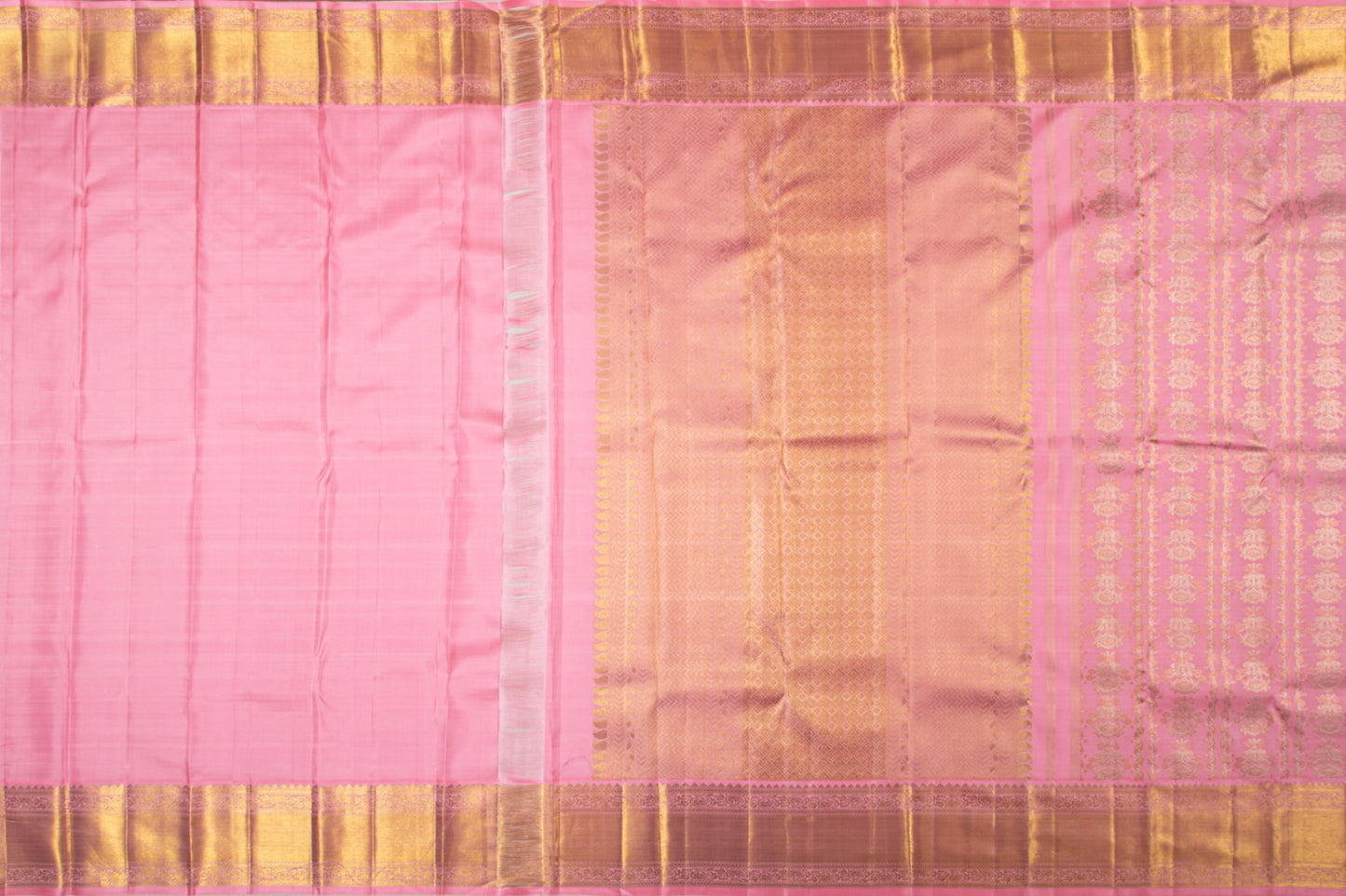Kanchipuram Silk Brocade Baby Pink Saree
