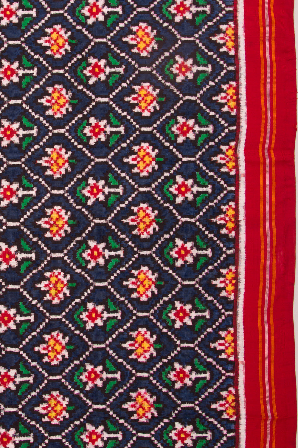 Patan Patola Silk Ikat Dark Blue Dupatta