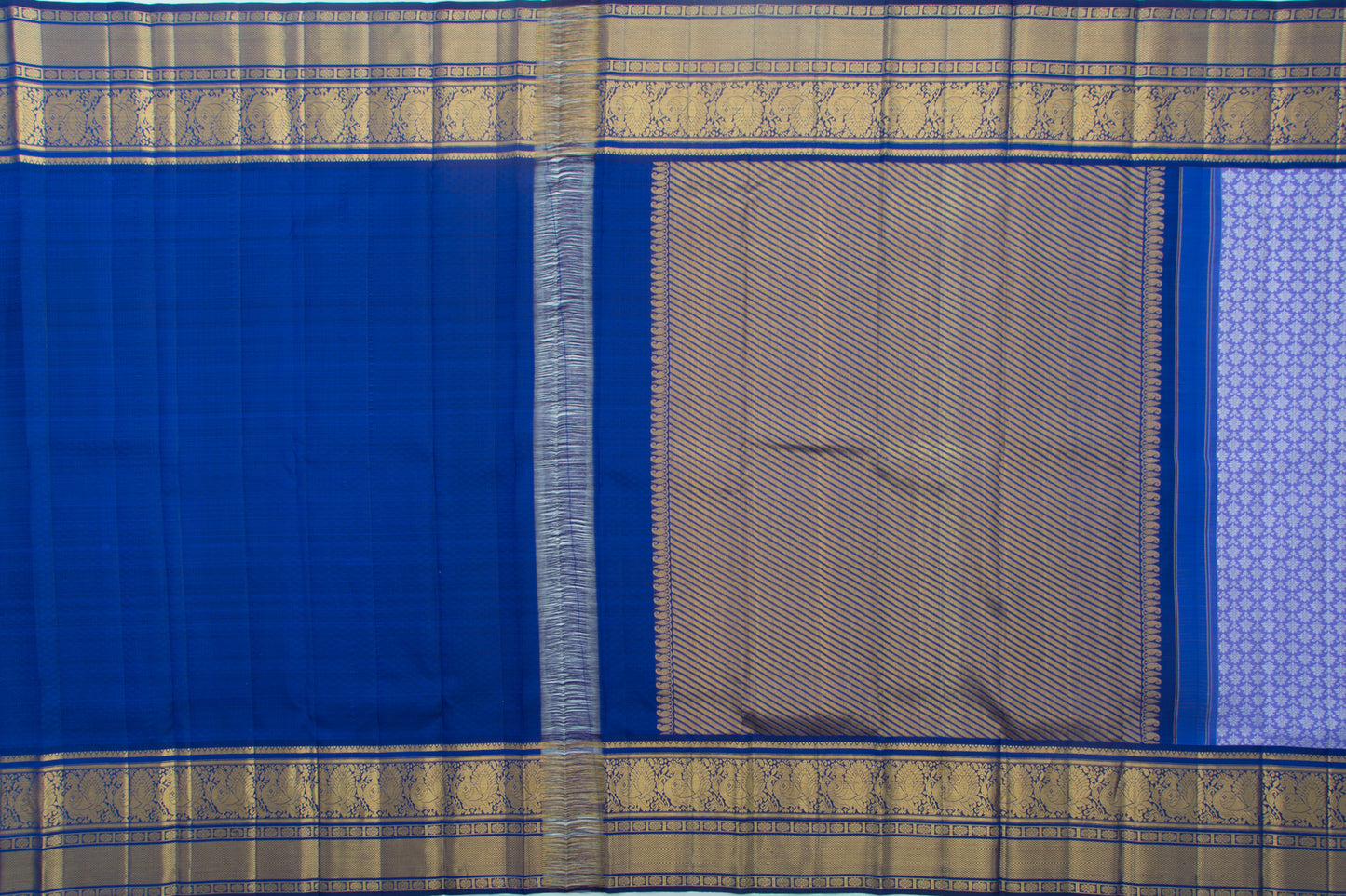 Kanchipuram Silk Brocade Blue Saree