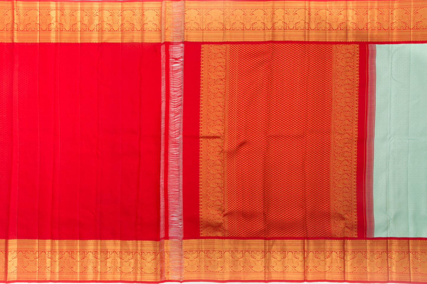 Kanchipuram Silk Brocade Sea Green Saree