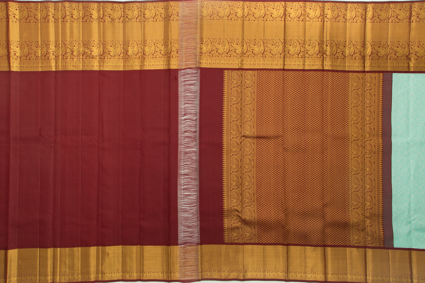 Kanchipuram Silk Brocade Blue Saree