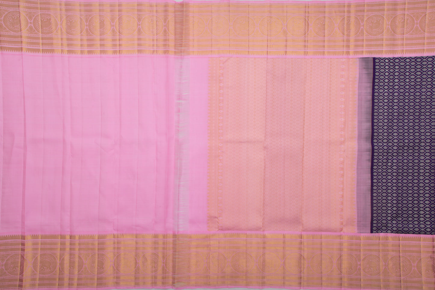 Kanchipuram Silk Brocade Purple Saree