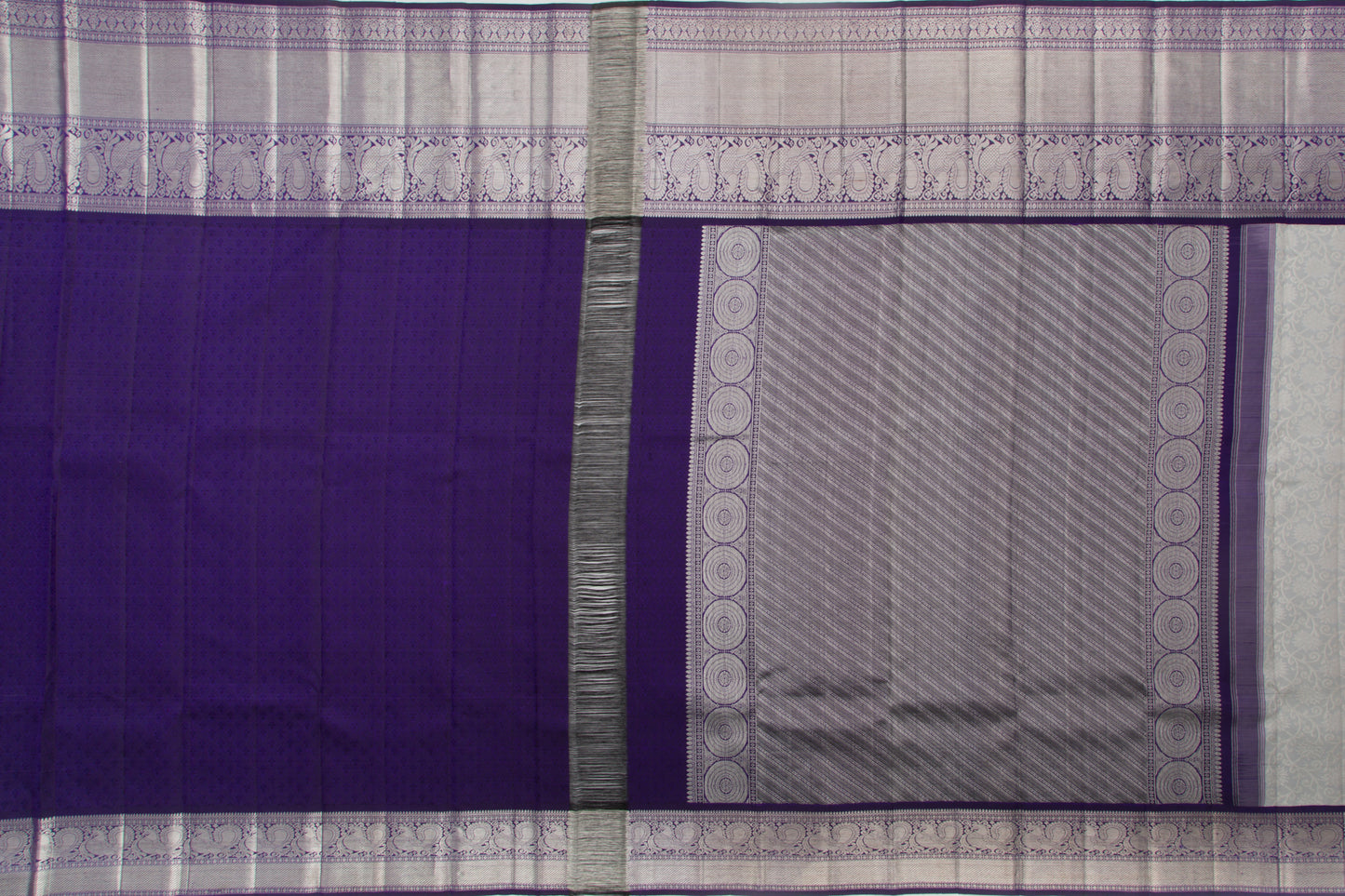 Kanchipuram Silk Jaal Grey Saree