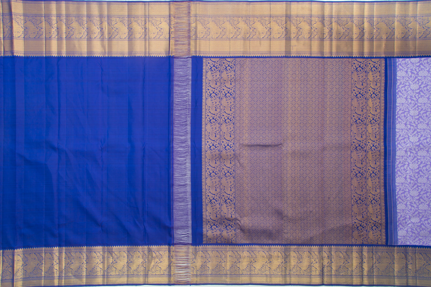 Kanchipuram Silk Jaal Lavender Saree