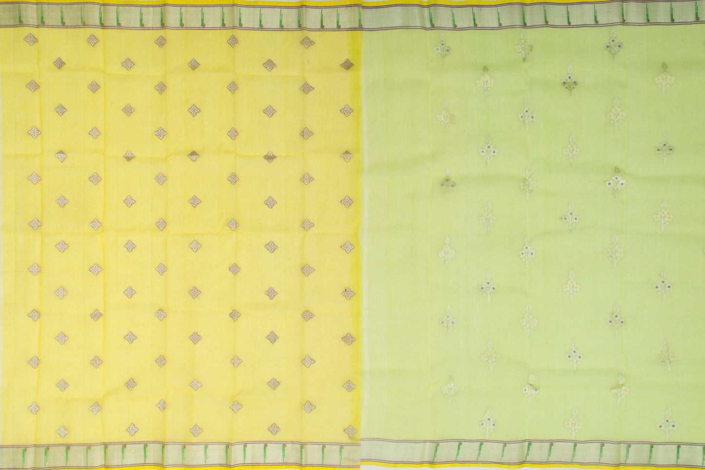 Kota Silk Butta Green Saree