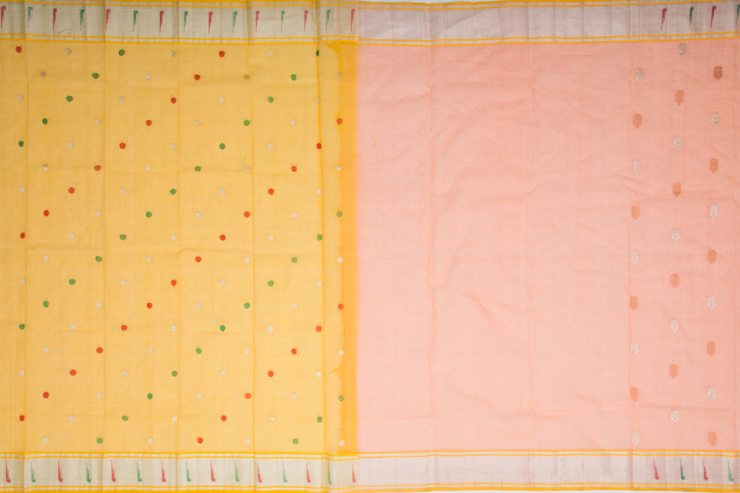Kota Silk Butta Pastel Orange Saree