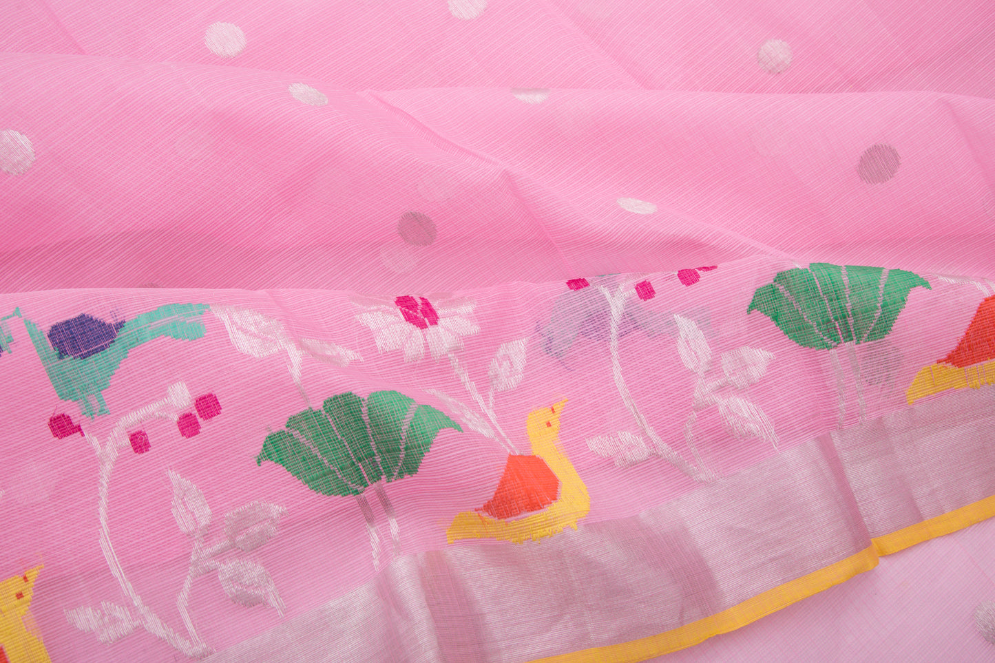 Kota Silk Butta Baby Pink Saree