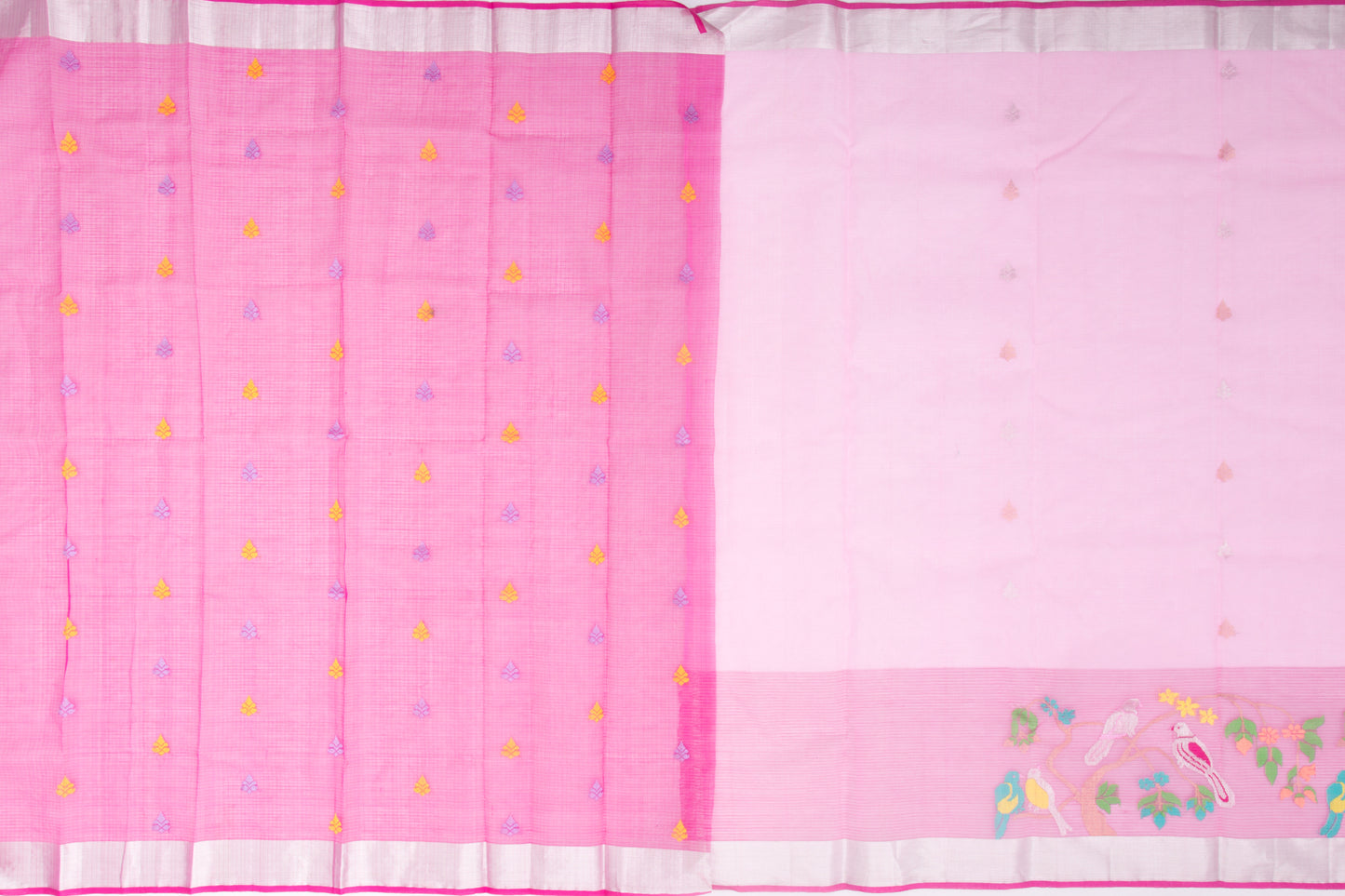 Kota Silk Butta Baby Pink Saree