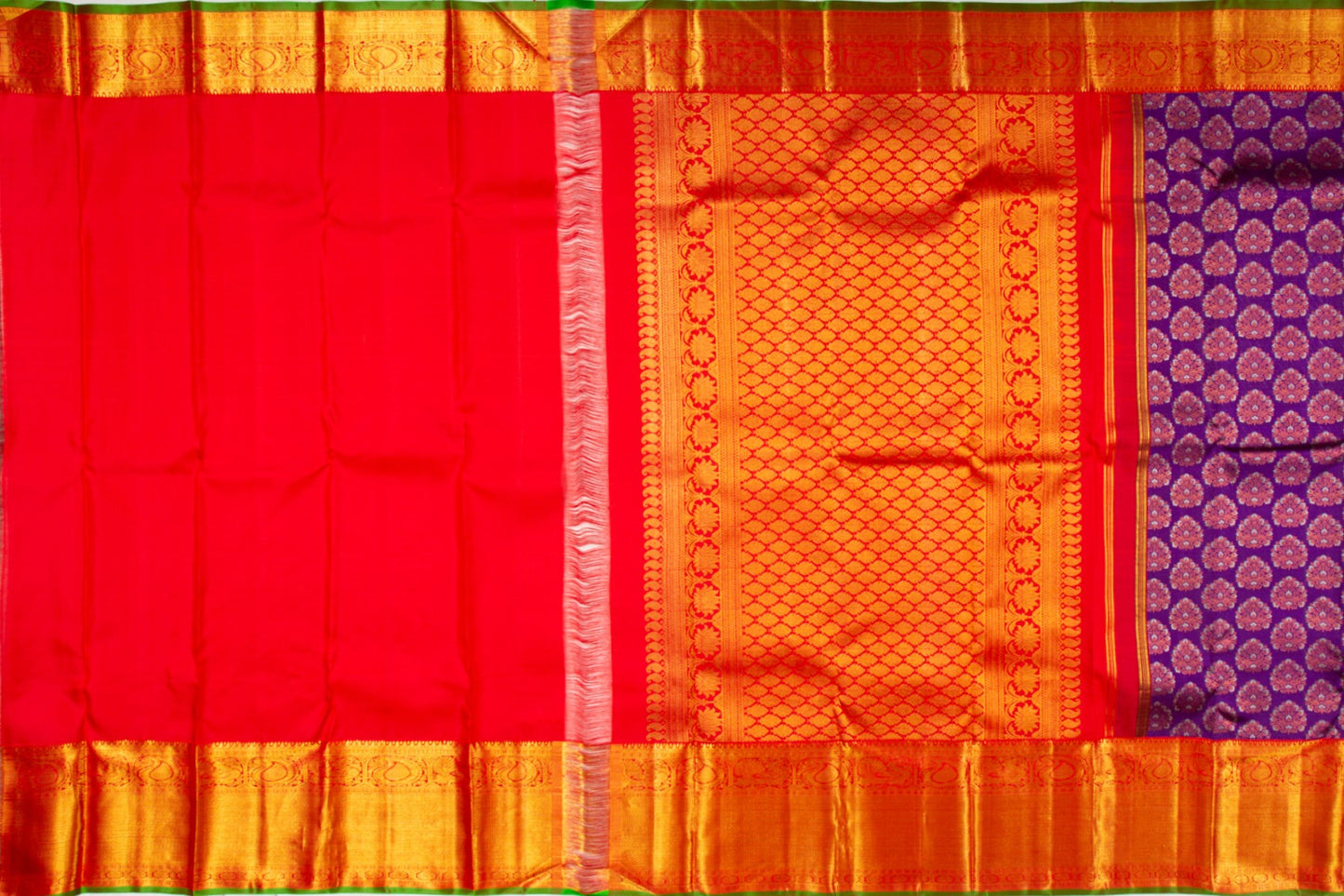 Kanchipuram Silk Brocade Violet Saree