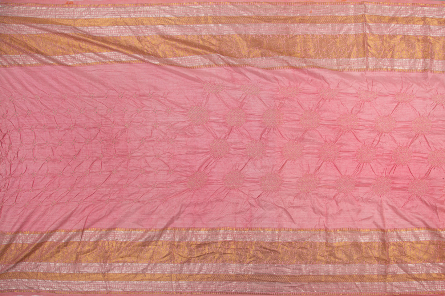 Kanchipuram Silk Bandhani Baby Pink Saree