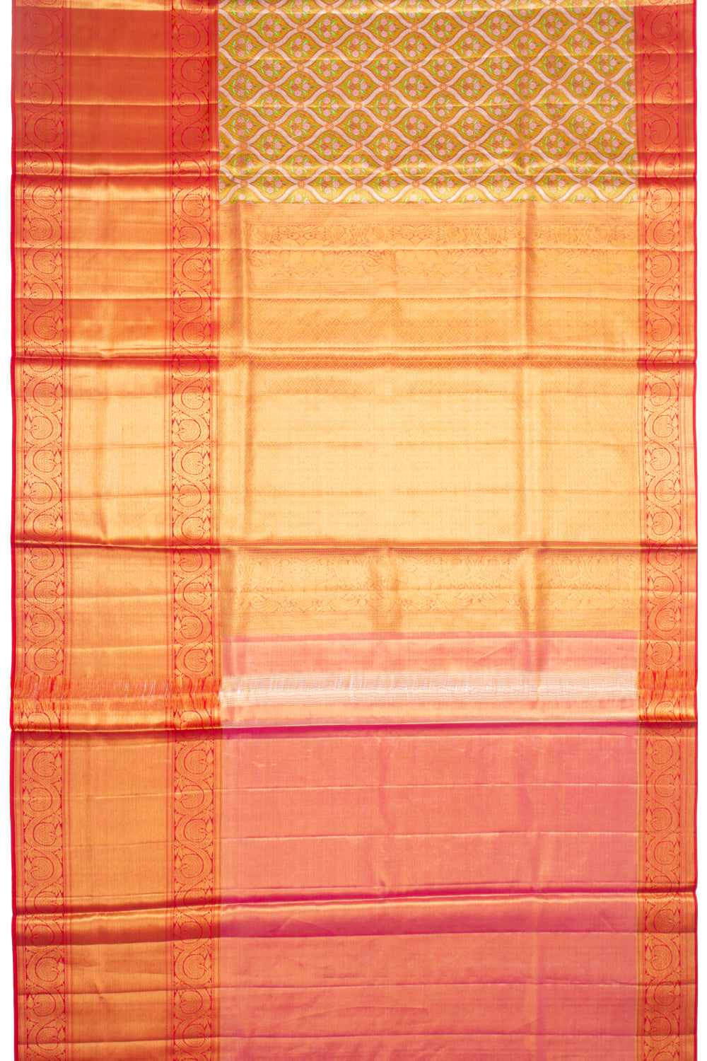 Kanchipuram Silk Tissue Brocade Gold Saree