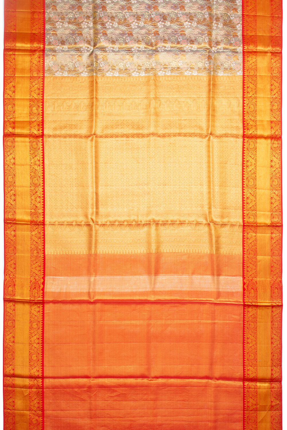 Kanchipuram Silk Tissue Jaal Blue Saree