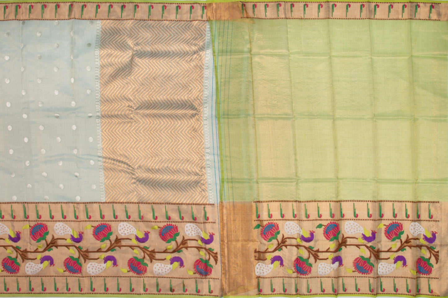 Kota Silk Tissue Butta Pastel Blue Saree