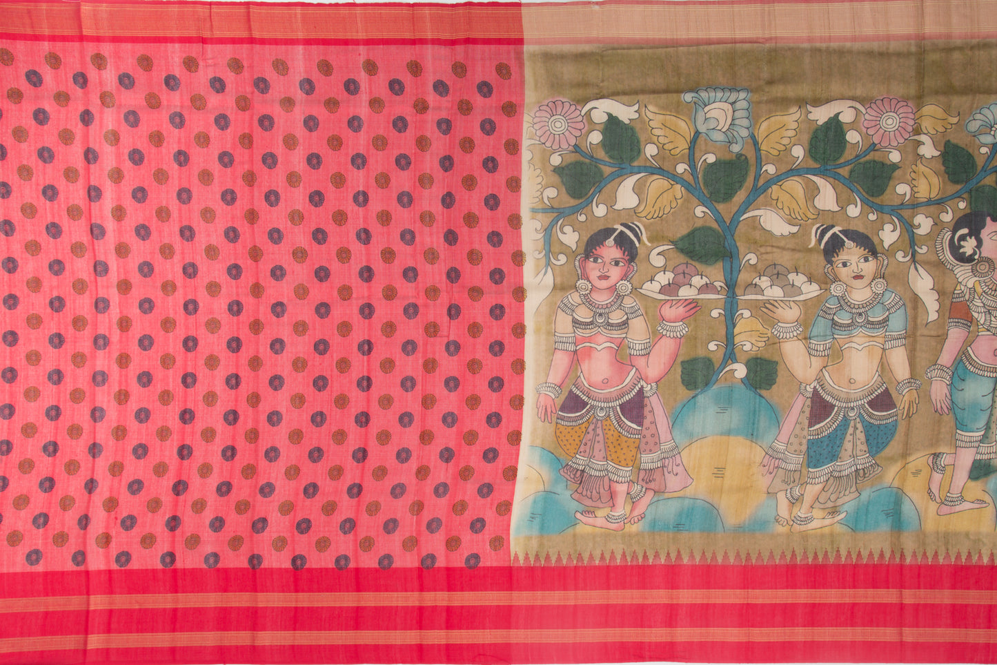 Tussar Jute Printed Brown Saree