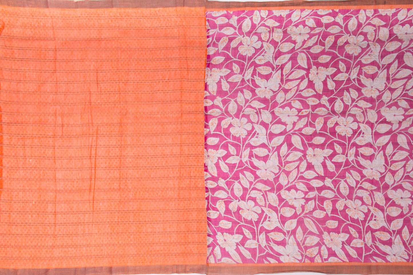 Linen Floral Printed Pink Saree
