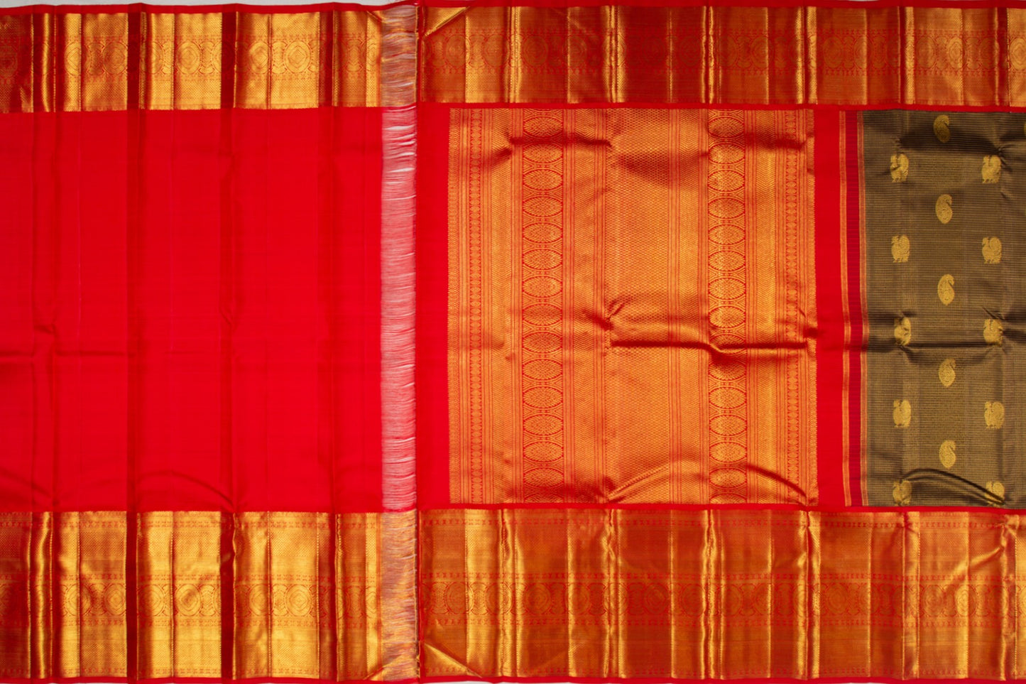 Kanchipuram Silk Checks And Butta Midnight Blue Saree