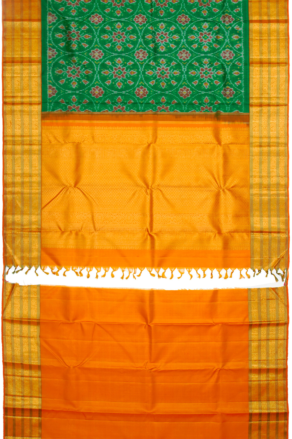 Kanchipuram Silk Ikat Green Saree