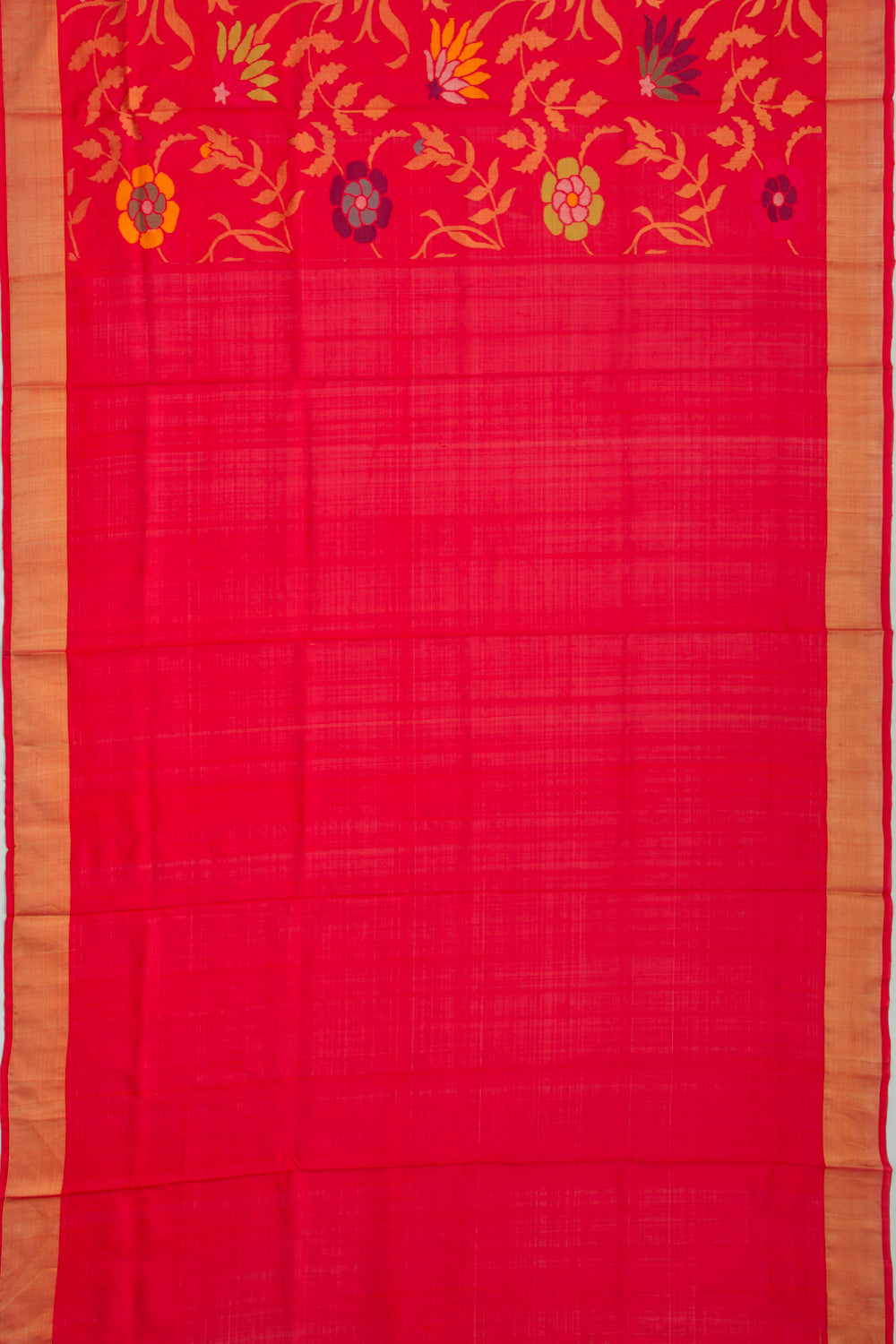 Uppada Silk Jamdani All Over Red Saree