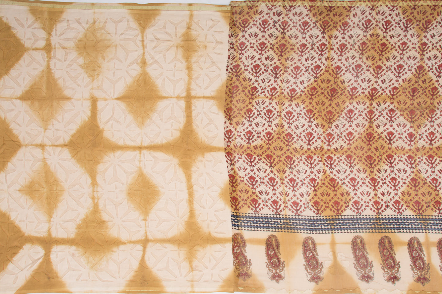 Chanderi Cotton Printed Cream Saree