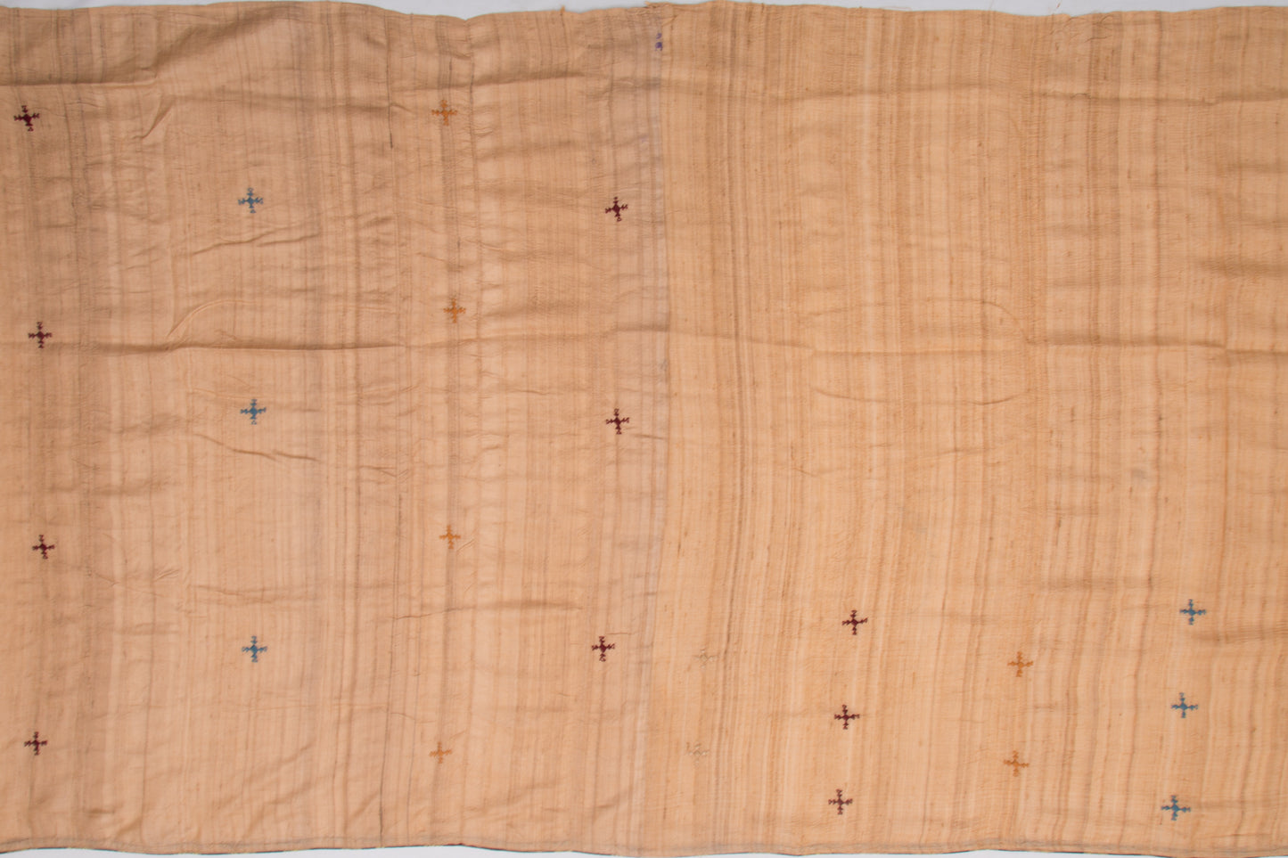 Tussar Kantha Work Brown Saree