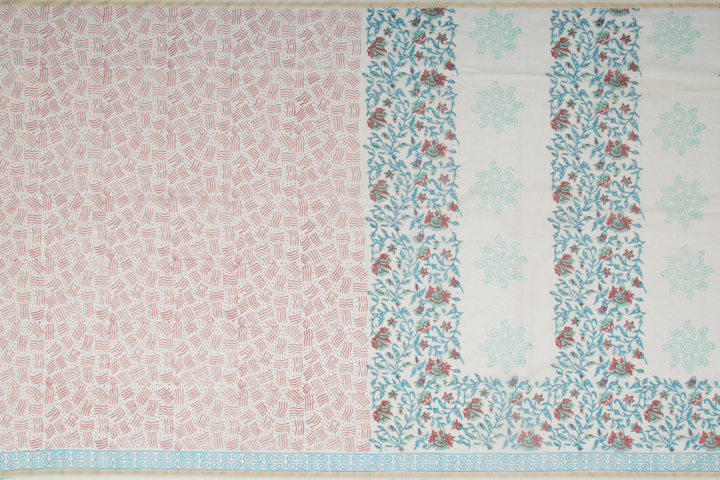 Chanderi Cotton Printed White Saree