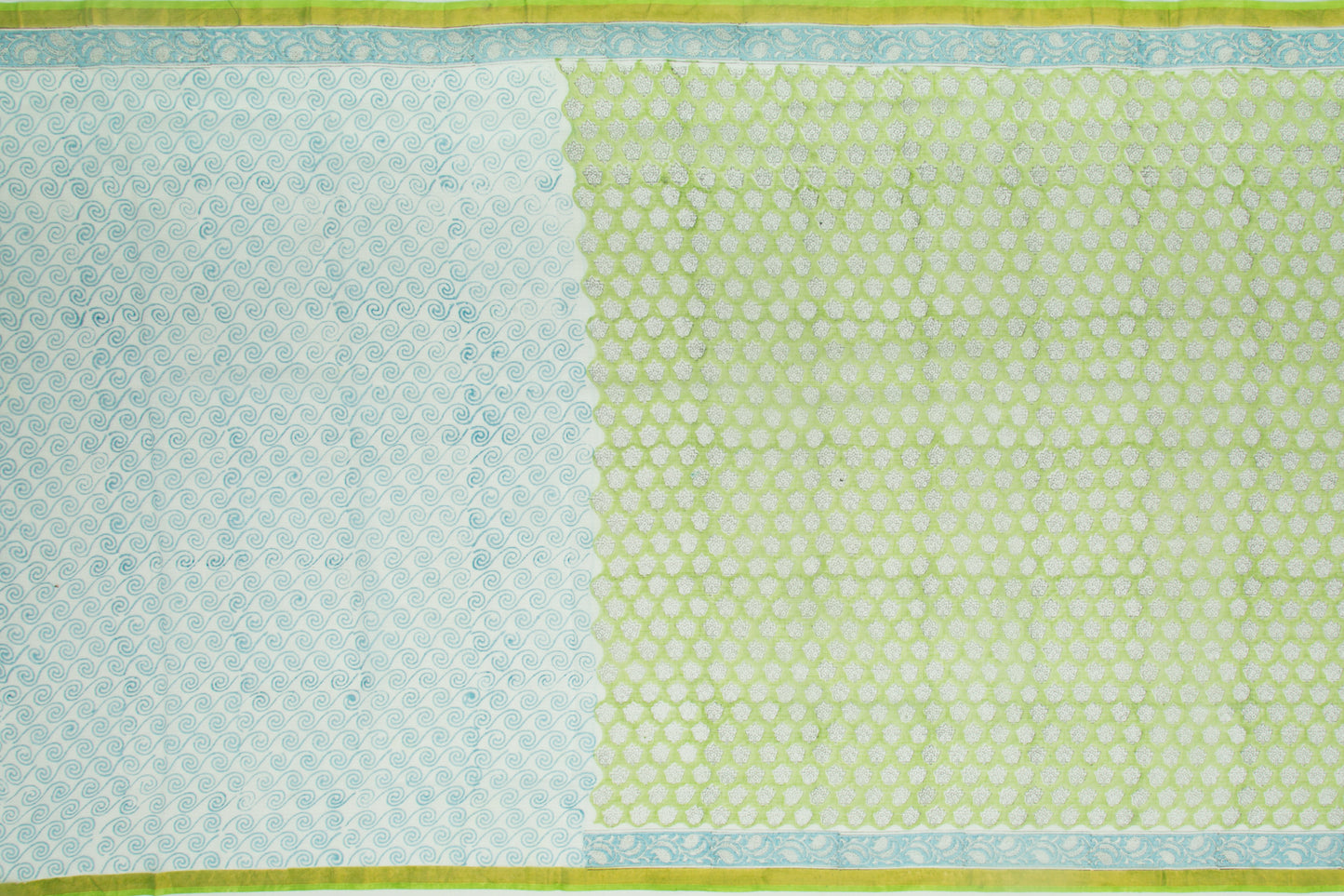 Kota Cotton Printed Green Saree