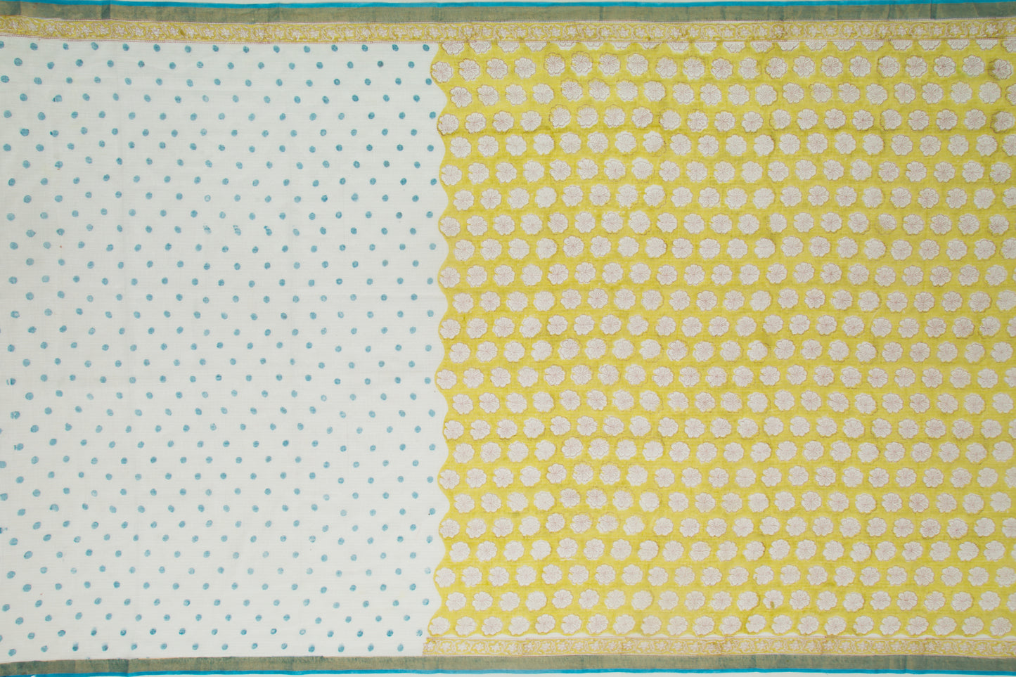 Kota Cotton Printed Yellow Saree