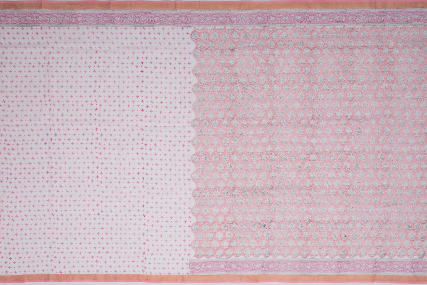Kota Cotton Printed Pink Saree
