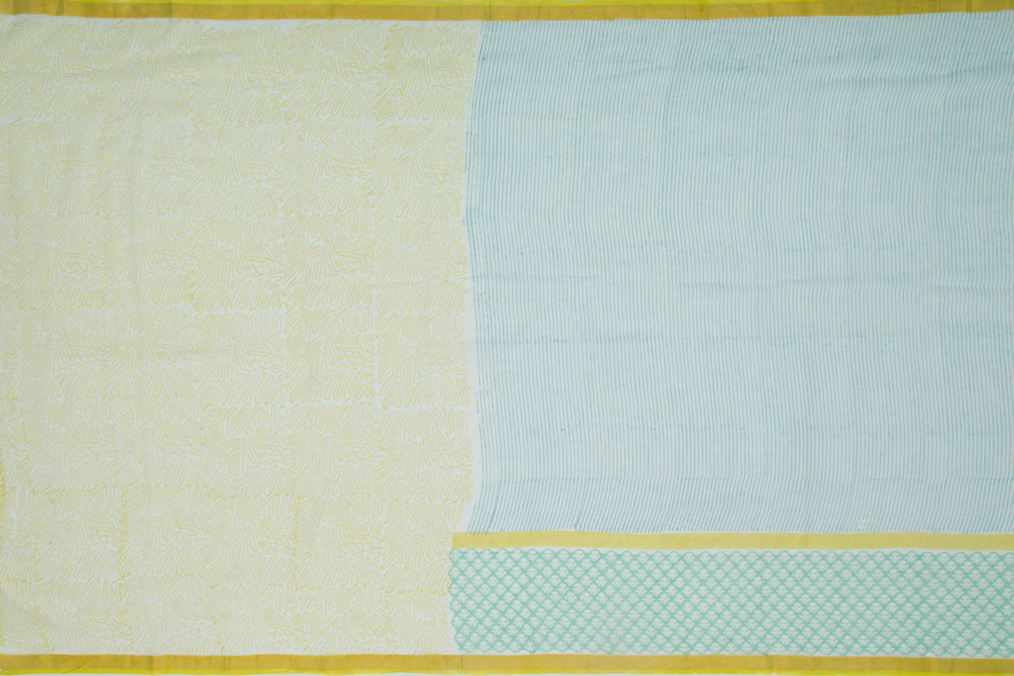 Kota Cotton Printed White Saree