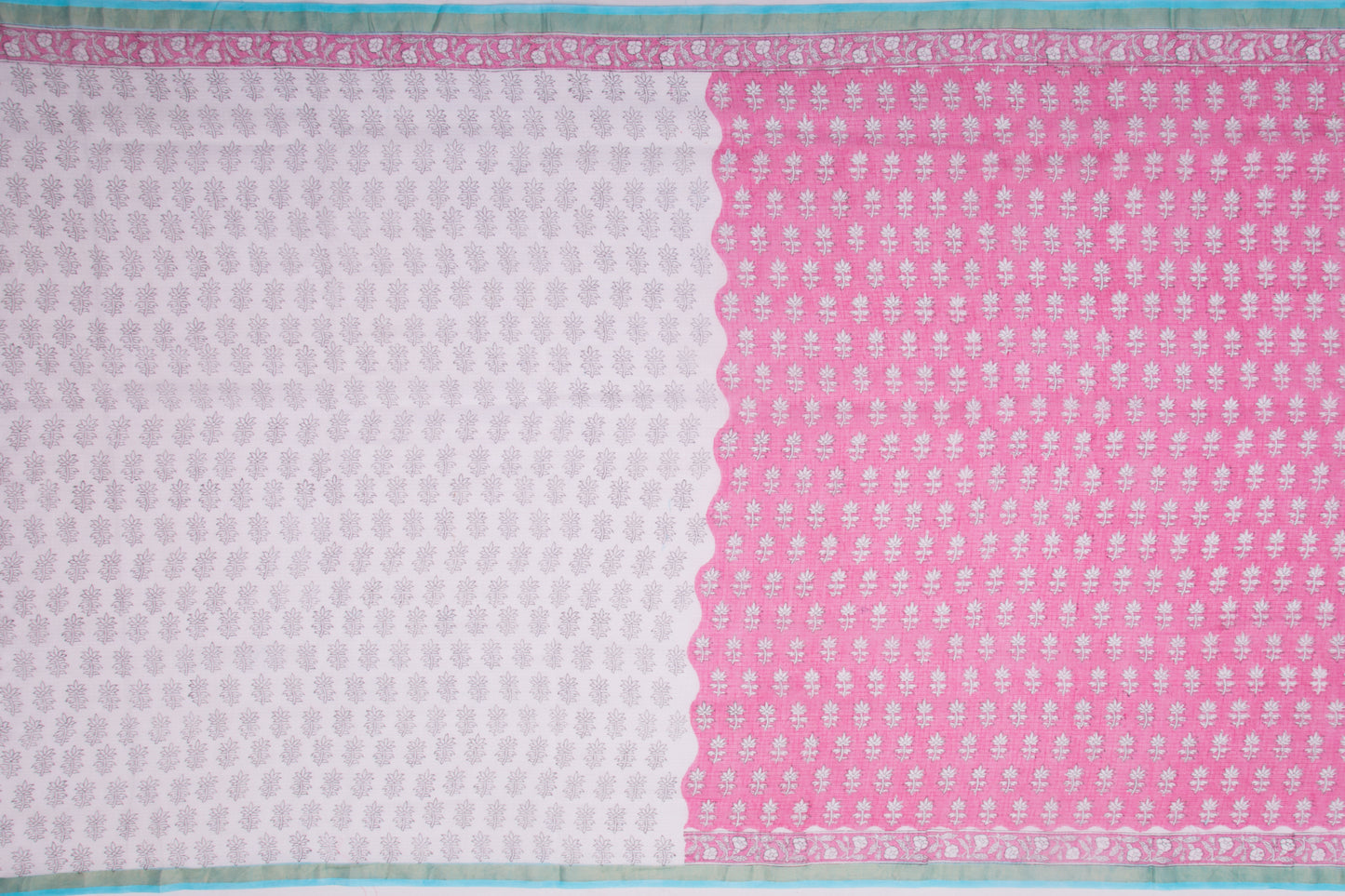Kota Cotton Printed Pink Saree