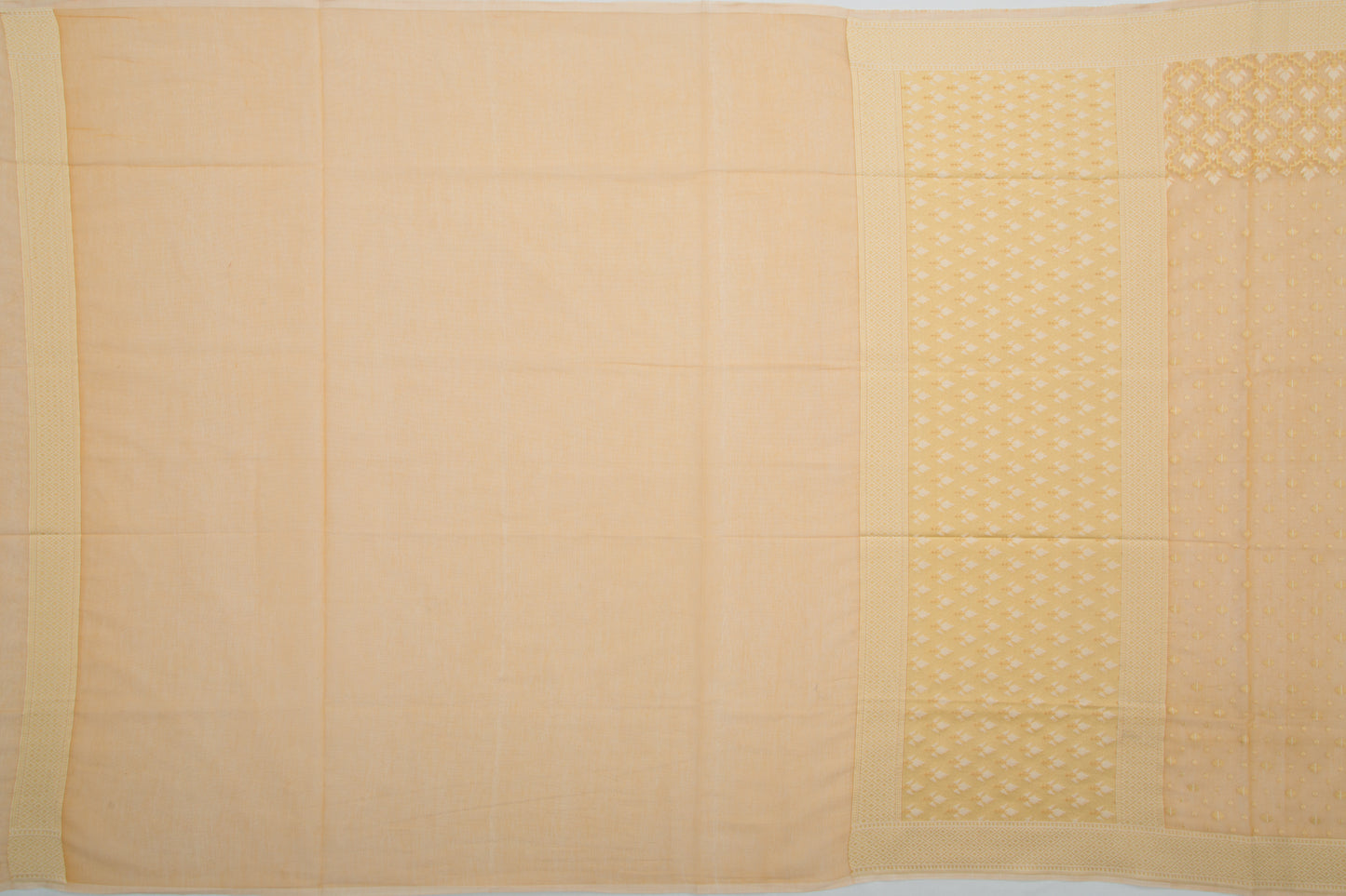 Chanderi Cotton Butta Yellow Saree