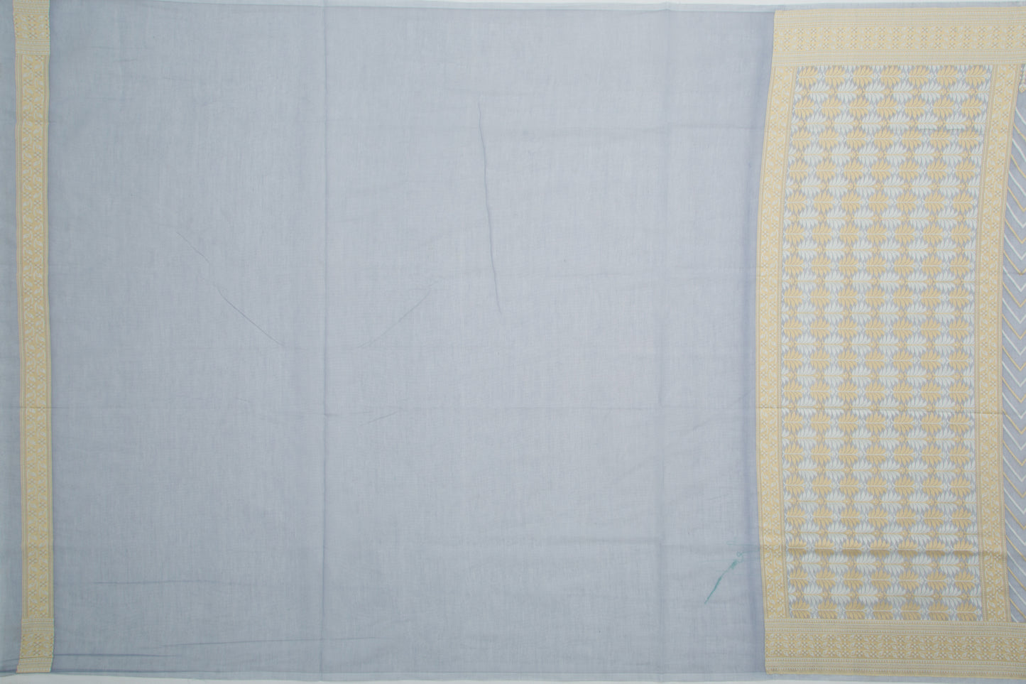 Chanderi Cotton Jaal Bluish Grey Saree
