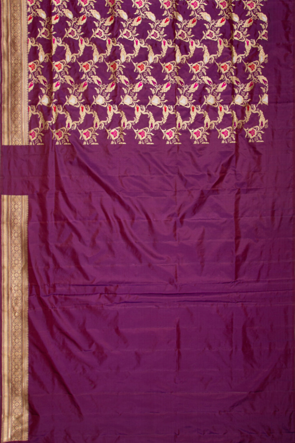 Banarasi Silk Kadwa Jaal Purple Saree