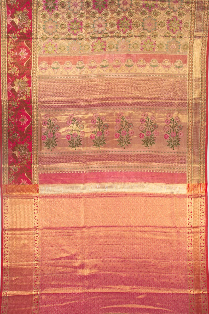 Taranga Kanchi Silk Tissue Brocade Pink Saree