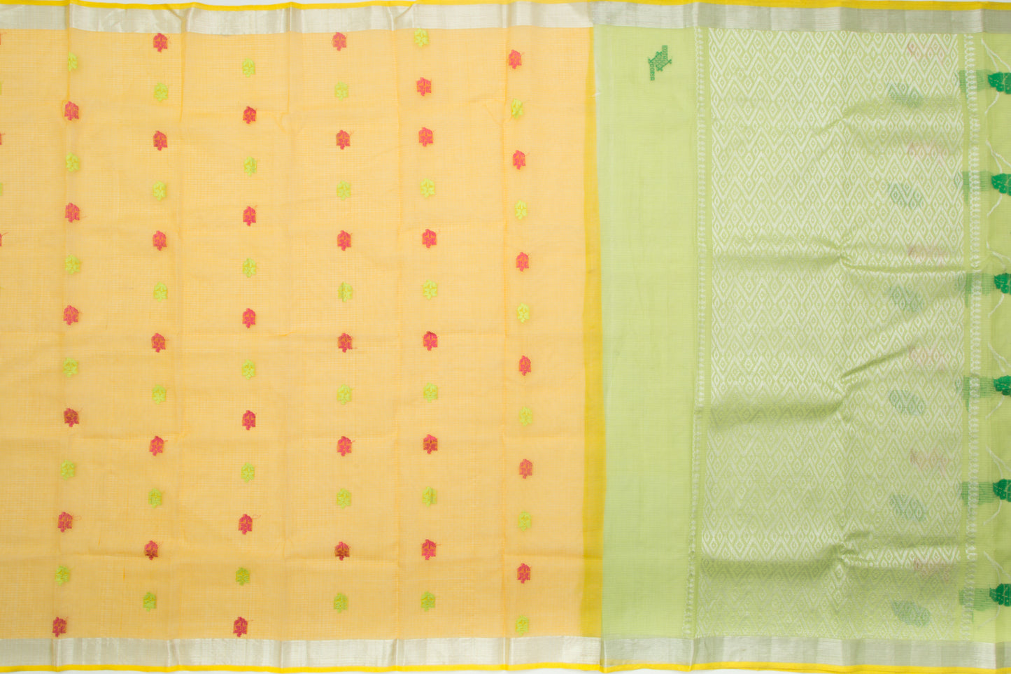 Kota Silk Jaal Pastel Green Saree