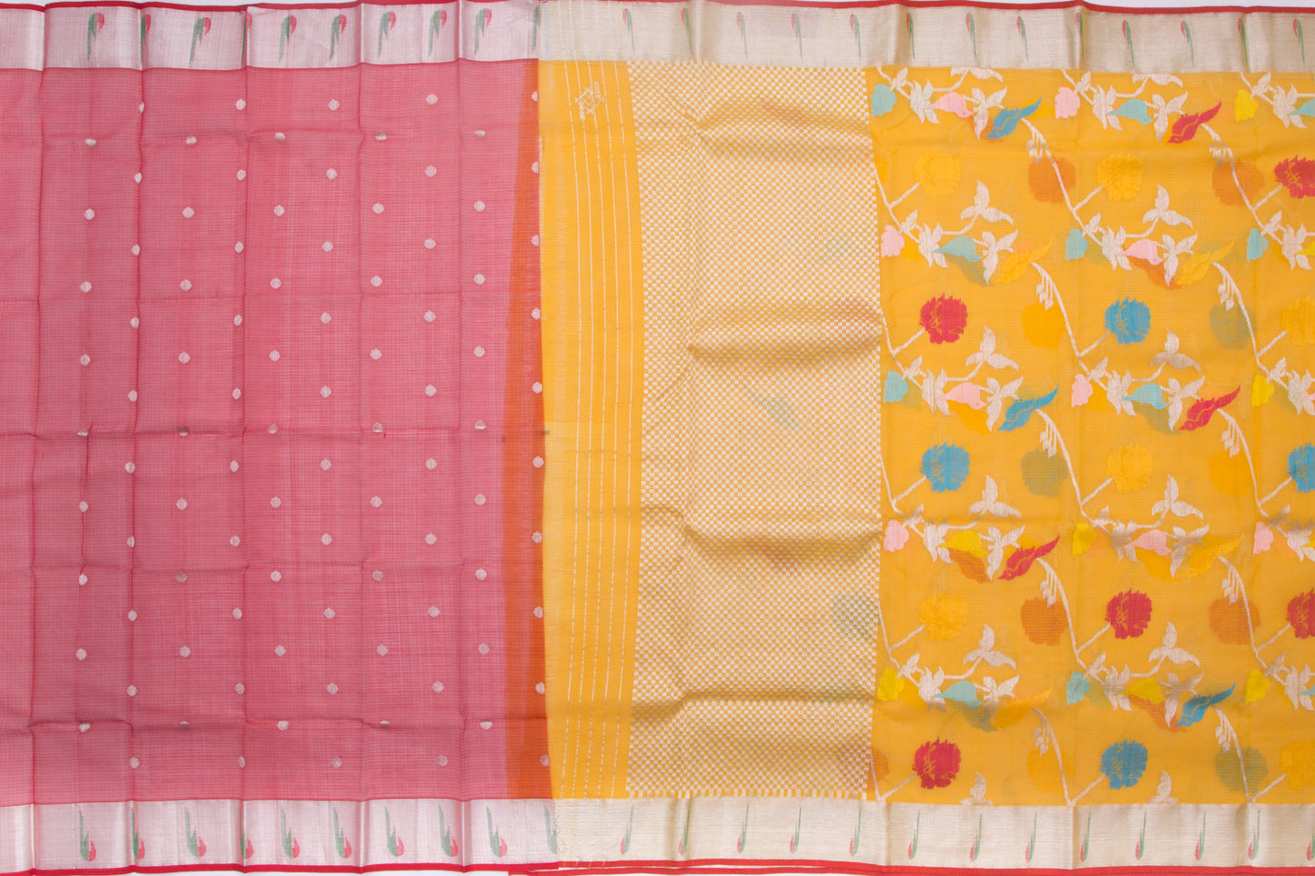 Kota Silk Jaal Yellow Saree