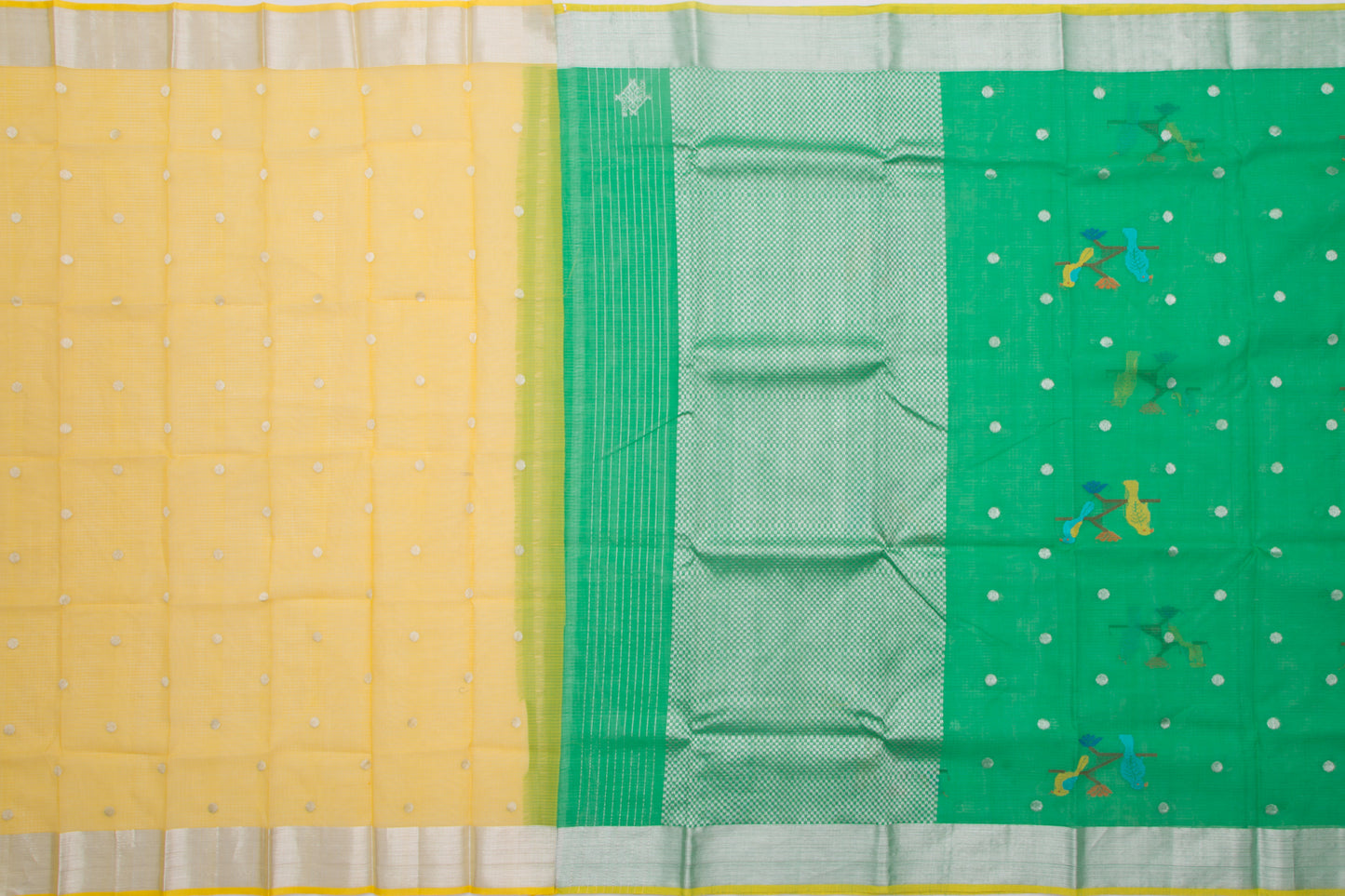 Kota Silk Butta Dark Green Saree