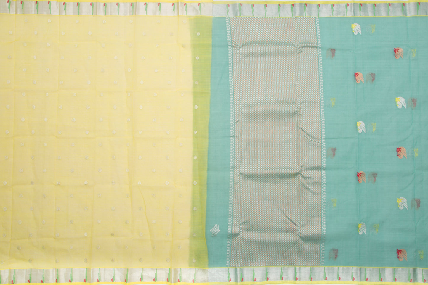 Kota Silk Butta Green Saree