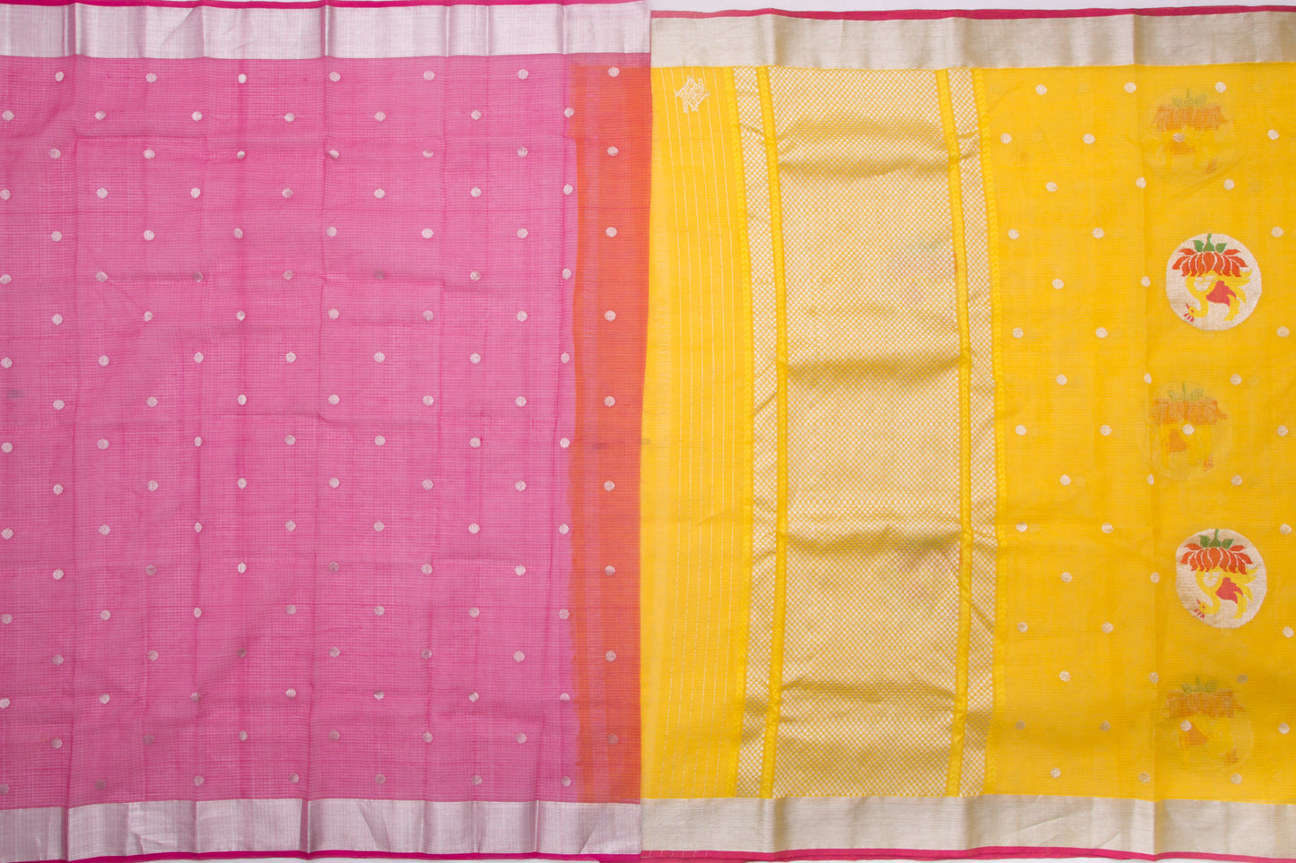 Kota Silk Butta Yellow Saree