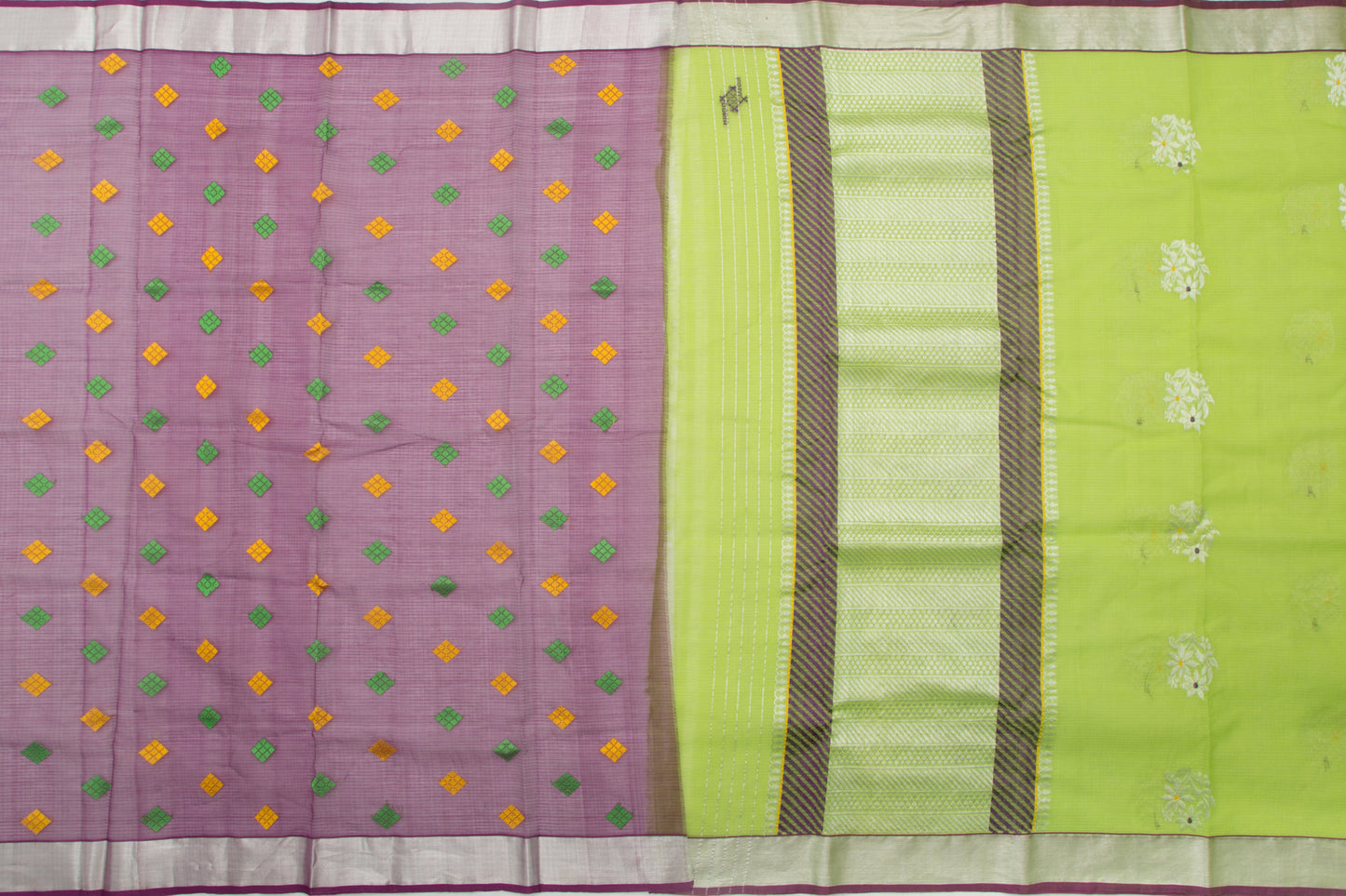 Kota Silk Meenakari Butta Green Saree