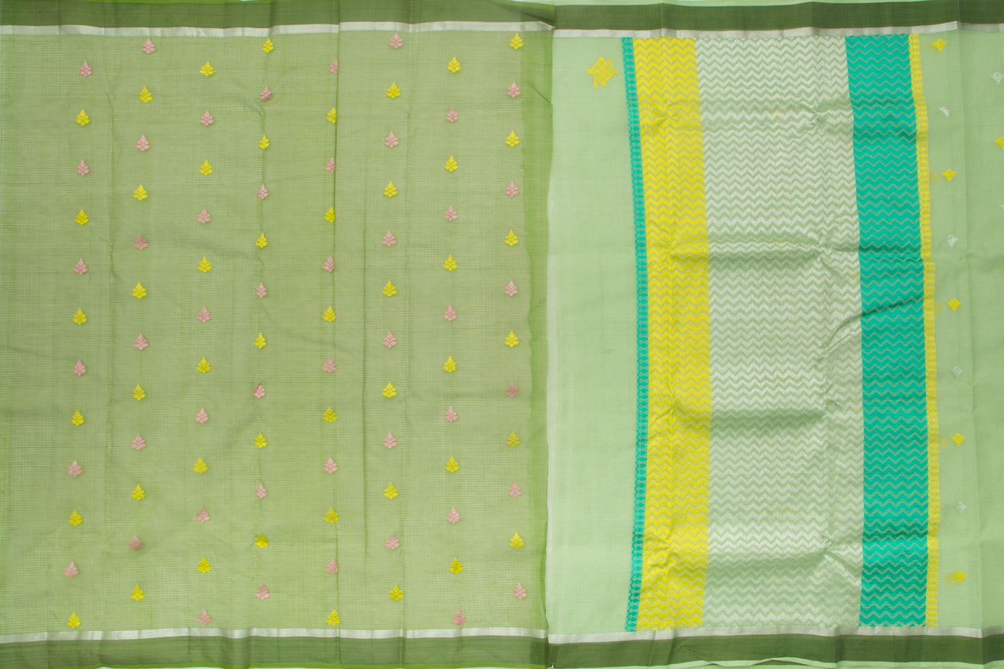 Kota Silk Butta Green Saree