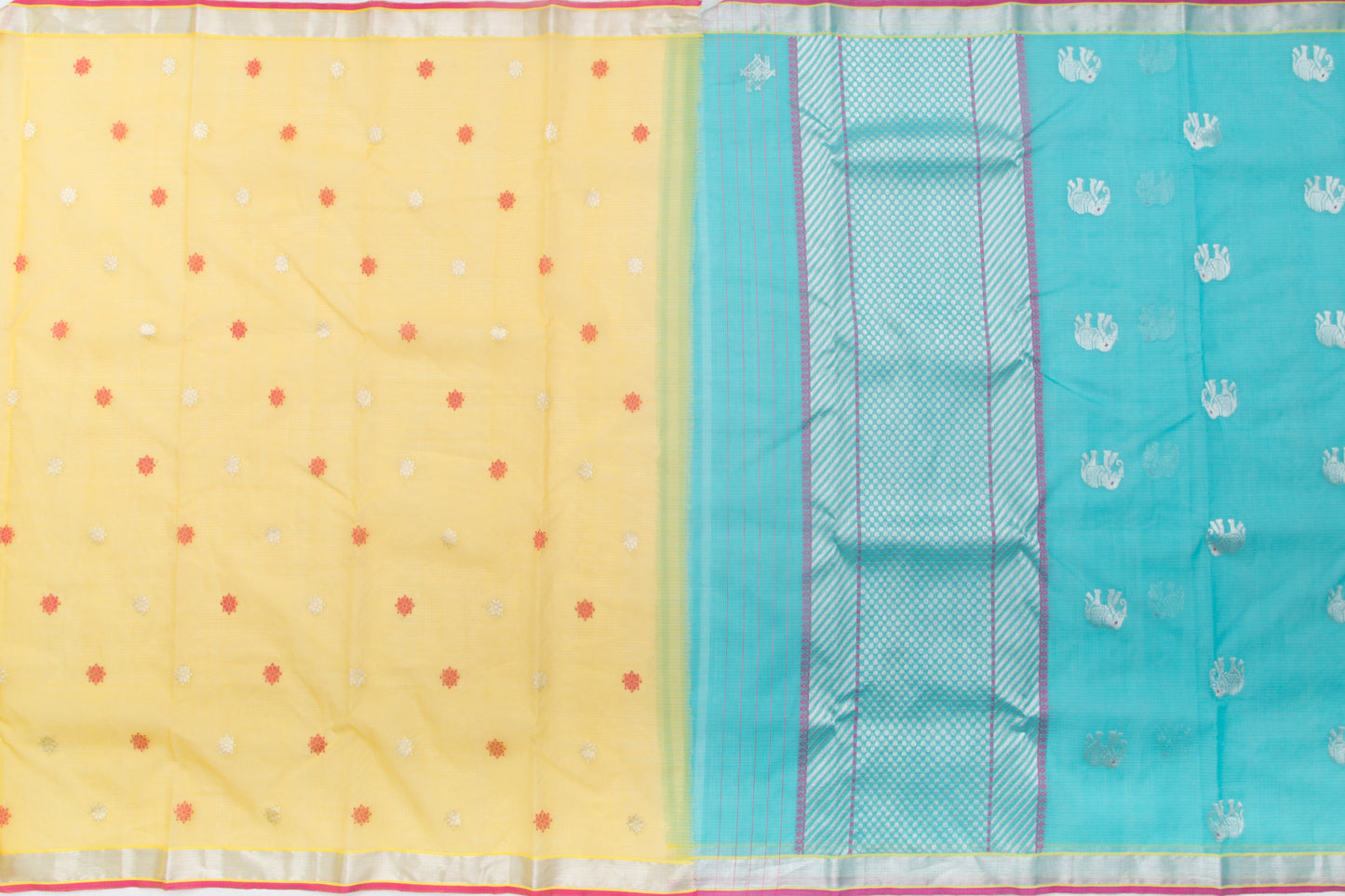 Kota Silk Butta Sky Blue Saree