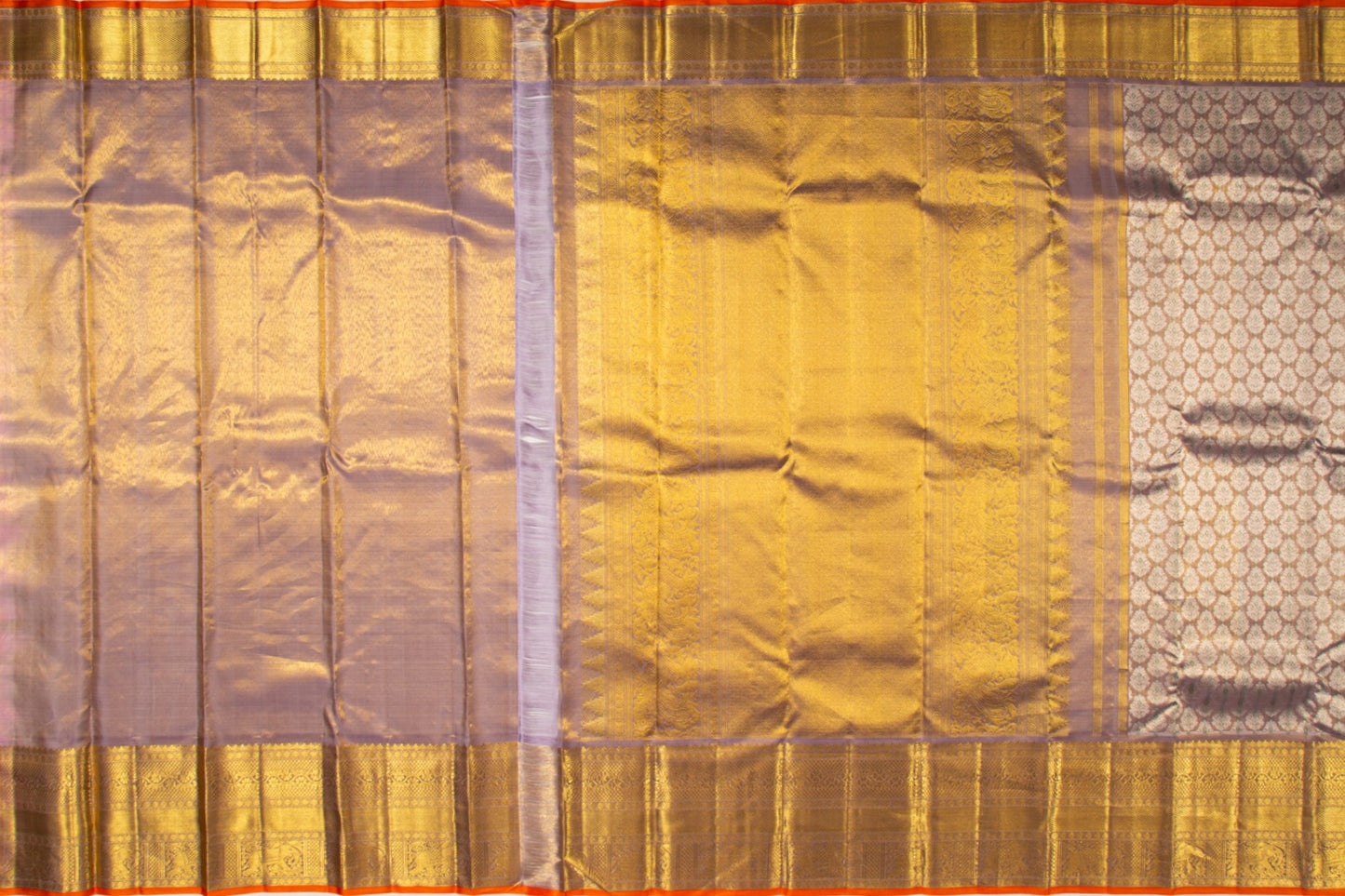 Kanchipuram Silk Tissue Brocade Lilac Saree