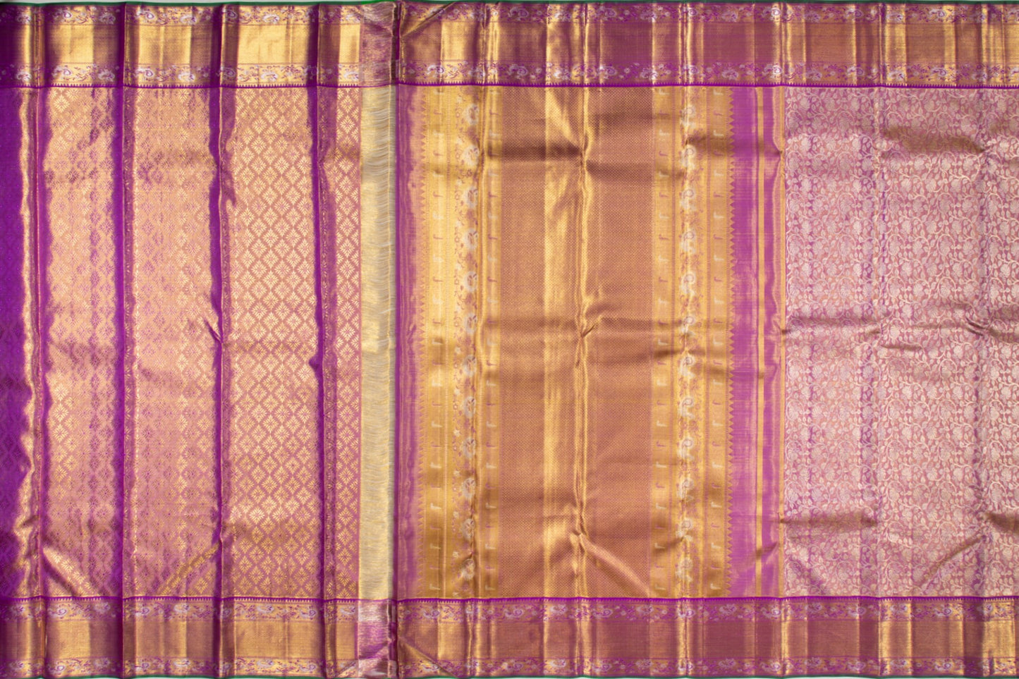 Kanchipuram Silk Tissue Jaal Lavender Saree