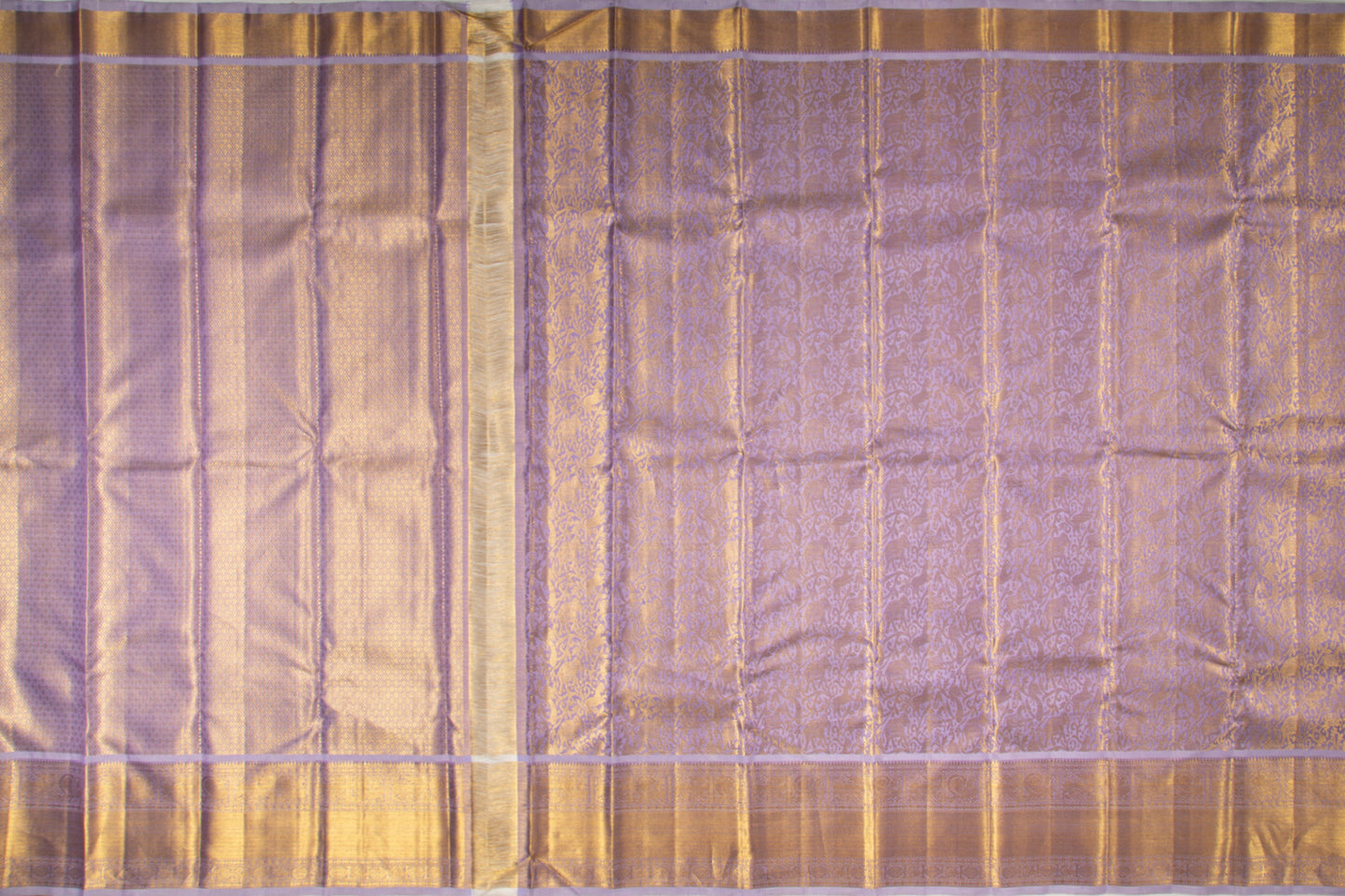 Kanchipuram Silk Vanasingaram Jaal Lilac Saree