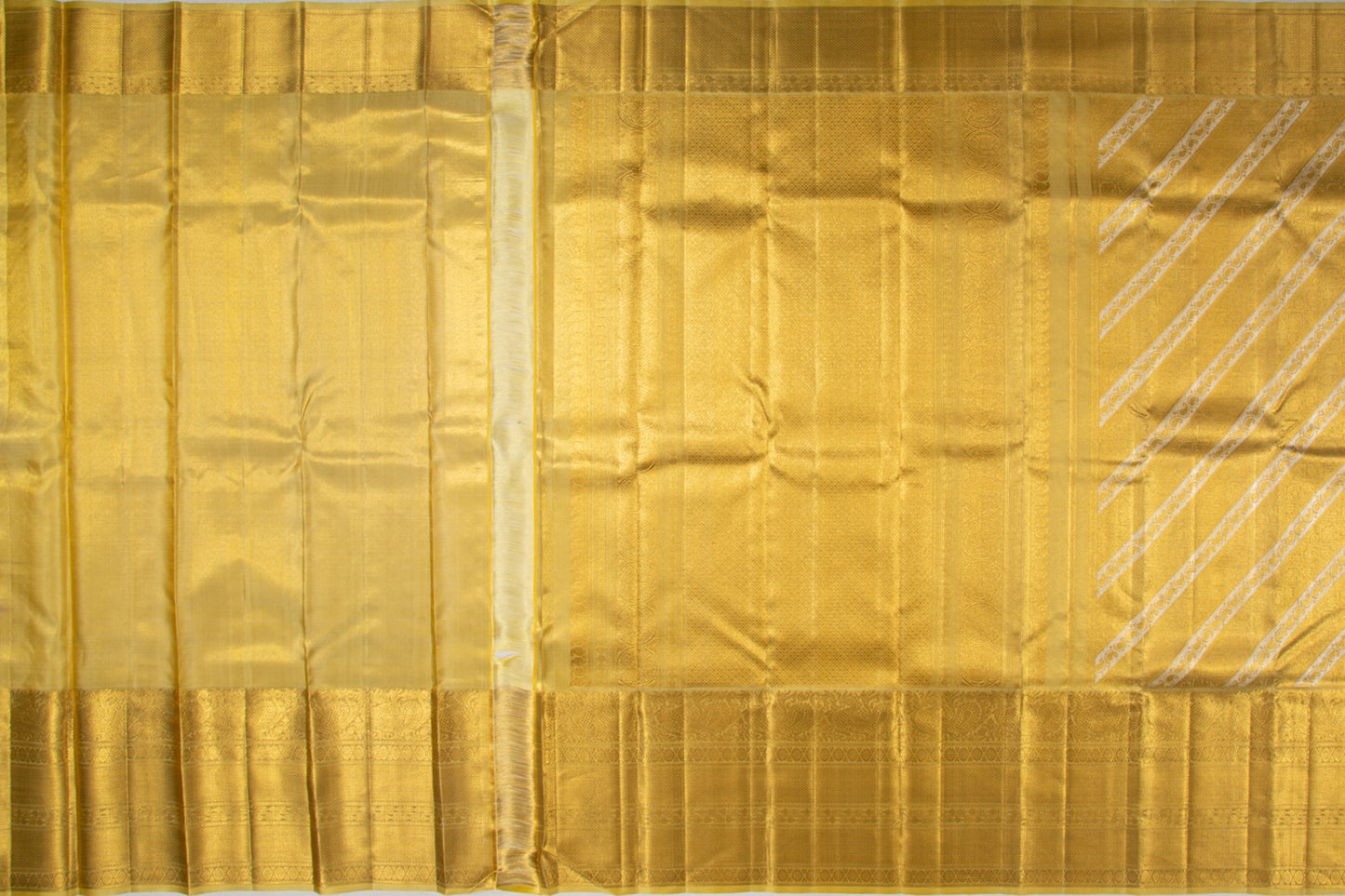 Kanchipuram Silk Tissue Brocade Gold Saree